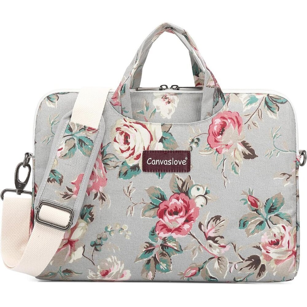 Lightweight Rose Pattern Laptop Messenger Bag - Perfect for MacBook Pro & Travel
